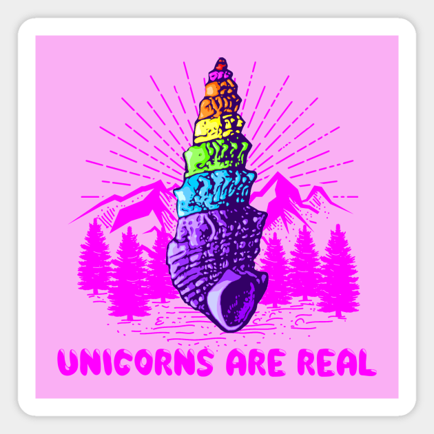 Unicorns are real, camping ed. Magnet by Spacecoincoin